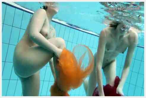Sara and Gazel swimming naked